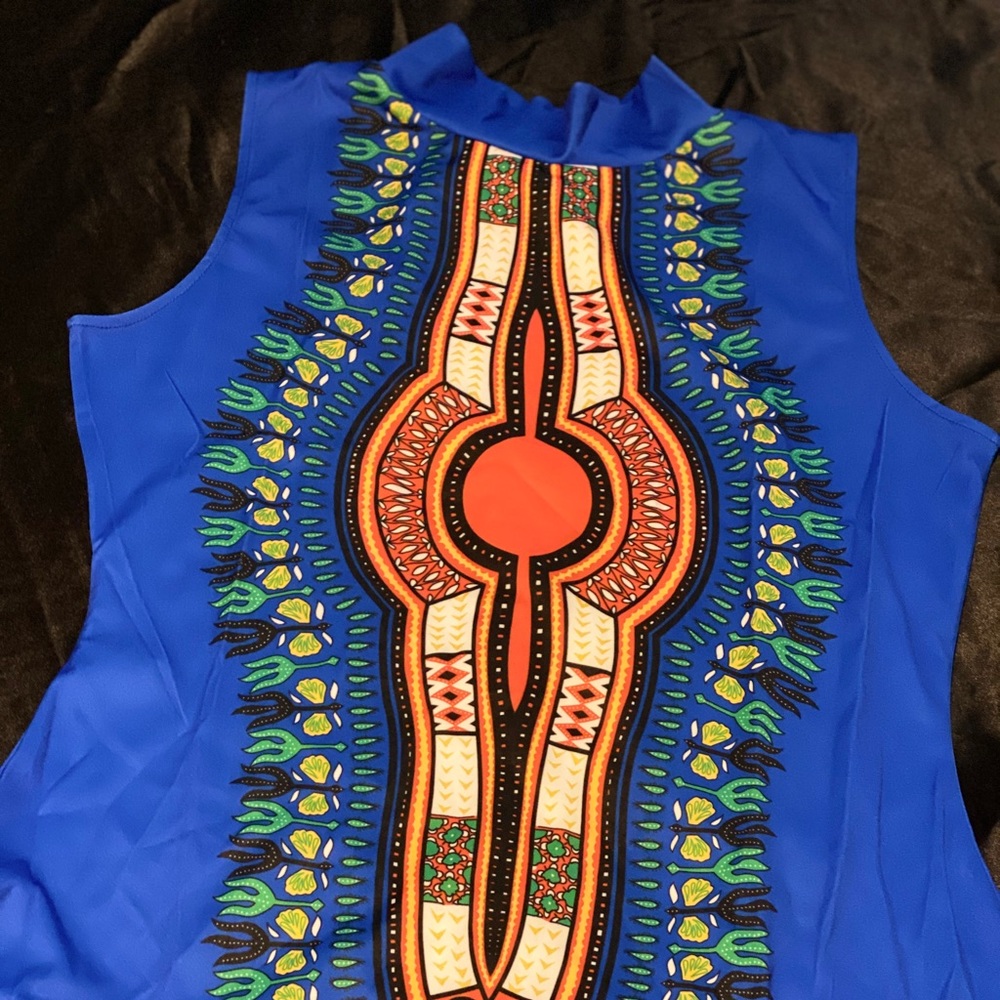 Blue African Print Dress